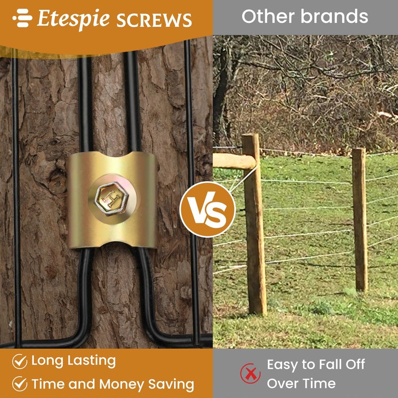 Etespie 200 PCS-2 Inch Fence Staples for Wire Fencing,304 Steel Fence Fastener with Anti-Rust Coating,Quick Installation with Electric Drill,Reusable Fencing Staple for Wire Mesh and Woven Fencing - Image 4